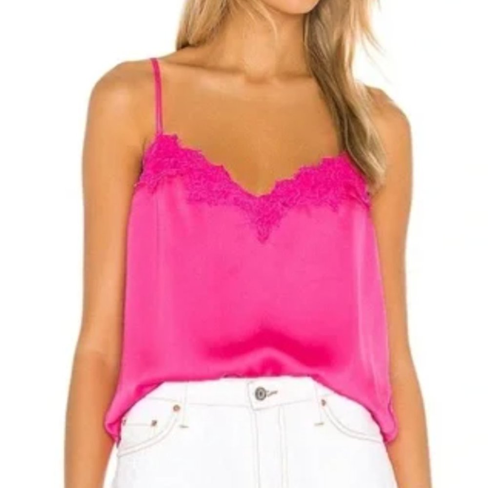 heart of loom Hot Pink Satin & Lace Cami